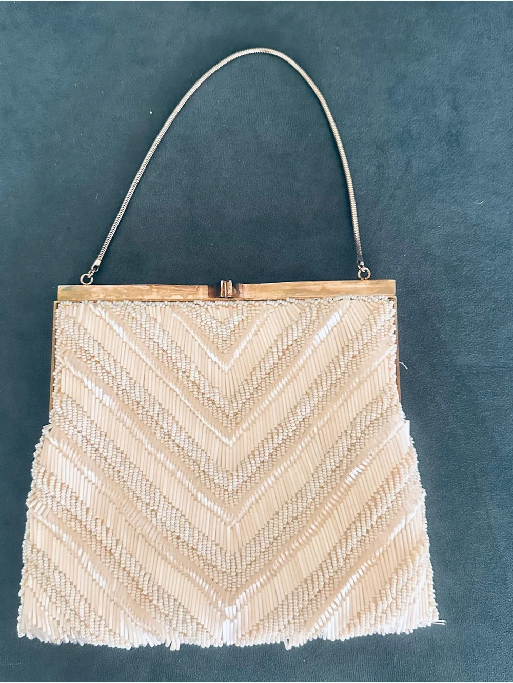 Vintage 1950s mid-century beaded evening purse